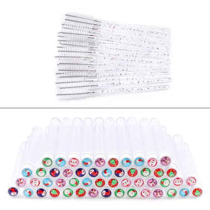 Christmas Eyelash Brush Tube Reusable Eyebrow Brushes Mascara Wand Dust-proof Cleaner Storage Cosmetics Makeup Tools