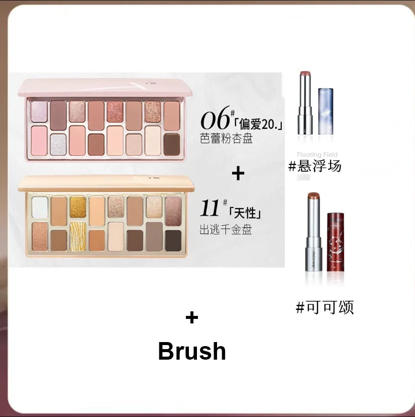 Chéeryep Makeup Set Glitter Eye Shadow Palette Lip Stick Moisturize Lip Balm Mirror 6Pcs Set Qianyan Kits For Women All in One