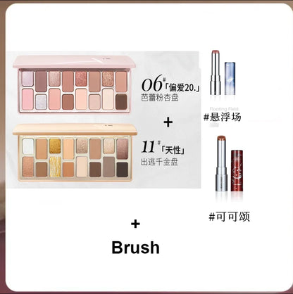 Chéeryep Makeup Set Glitter Eye Shadow Palette Lip Stick Moisturize Lip Balm Mirror 6Pcs Set Qianyan Kits For Women All in One