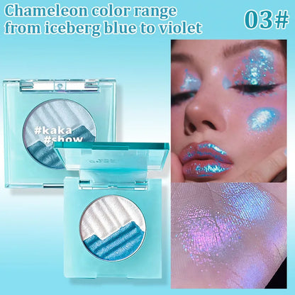 Kakashow Aurora Two Tone Highlighter Long Lasting Brighten Complexion Multi Use for Eye Highlight Contour Ideal Christmas Gift
