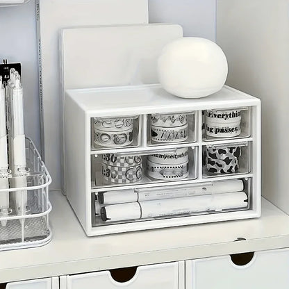 Dustproof Clear Plastic Desktop Mini Storage Box with Drawer – Transparent Organizer for Hair Clips, Jewelry, Keys Small Tools