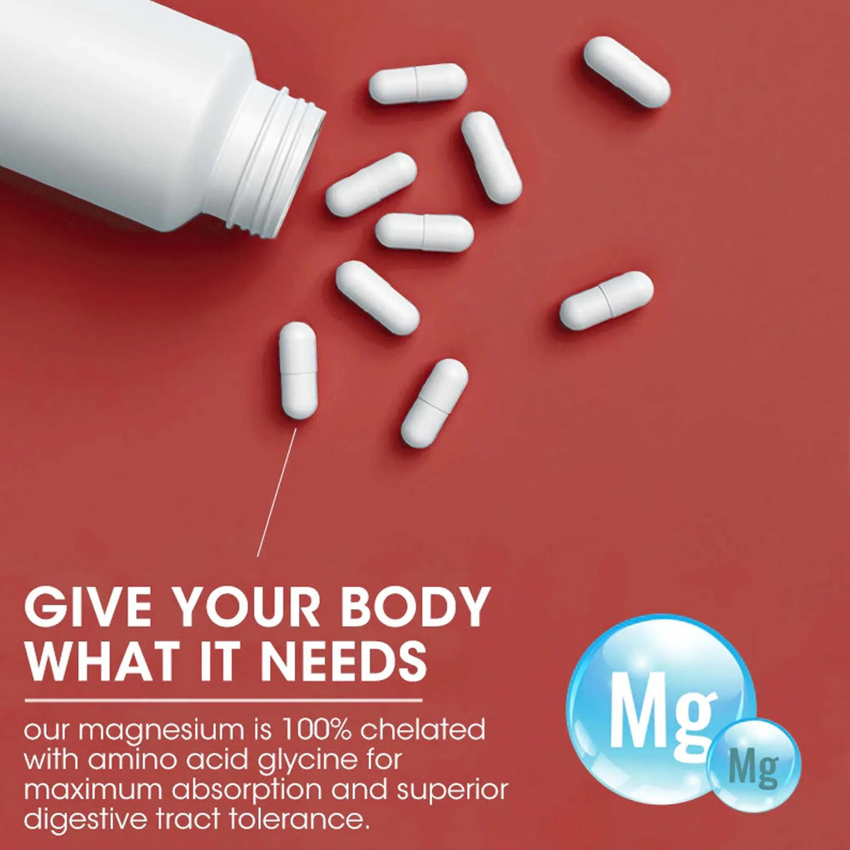 Magnesium Glycinate + Zinc - Improves Sleep Quality, Promotes Cardiovascular Bone and Heart Health, Promote Intestinal Digestion