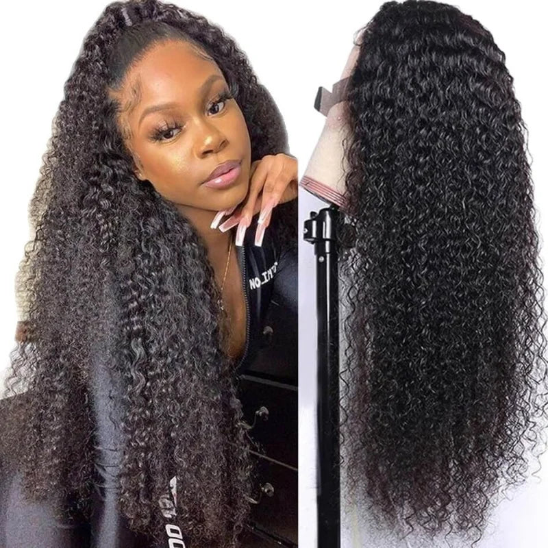 African short curly long hair wigs, fashionable front lace synthetic fiber full head wig