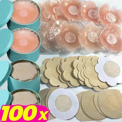 2/100Pcs Self-adhesive Nipple Cover Women Invisible Silicone Chest Breast Stickers Reusable Patch Bra Lift Up Pads Wholesale