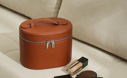 Large Capacity Cosmetic Box PU Leather Internal Storage Box Travel Organizer Bag Waterproof Zipper Closure Makeup Bag Daily Use