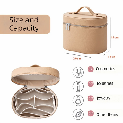 Large Capacity Cosmetic Box PU Leather Internal Storage Box Travel Organizer Bag Waterproof Zipper Closure Makeup Bag Daily Use