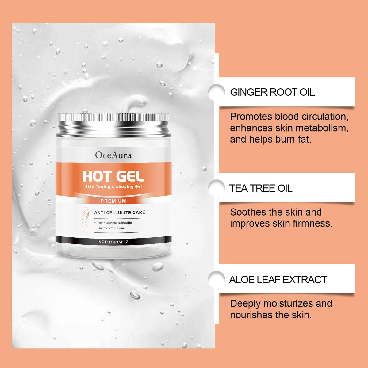 Hot Cream Firming Gel Organic Anti Cellulite Slimming Skin Tightening Stomach Fat Burning Moisturize Workout Body Massage Lotion