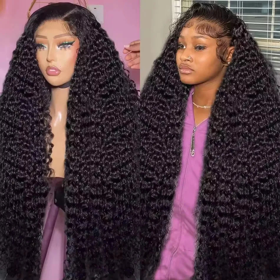13x4 HD Deep Wave ≥98% Human Hair Wig Pre Plucked Lace Frontal Wig 13x6 360 Curly Transparent Lace Front Wig 4x4 5x5 Lace Wig