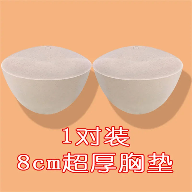 8CM Thicken Push Up Bra Pads Removable Breast Enhancer Inserts for Bikini Swimsuit Lingerie Chest Lift Padded Inserts Accessorie