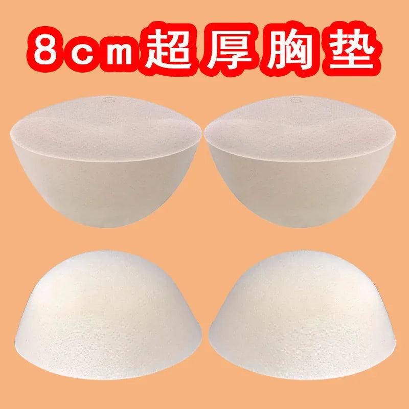 8CM Thicken Push Up Bra Pads Removable Breast Enhancer Inserts for Bikini Swimsuit Lingerie Chest Lift Padded Inserts Accessorie