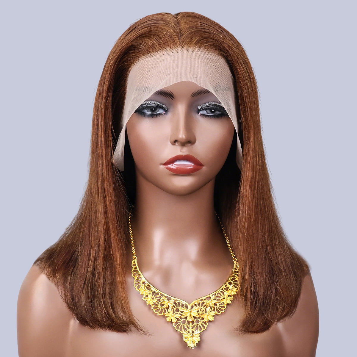 Short 13x4 Lace Front Wig Bob Human Hair Chocolate Brown Straight 200% Density HD Transparent 4x4 Lace Closure Wigs #4 Bob Hair