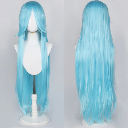 100CM Long Straight Wig With Bangs Synthetic Cosplay Wig For Women Pink Purple Cosplay Wigs for Party For Halloween