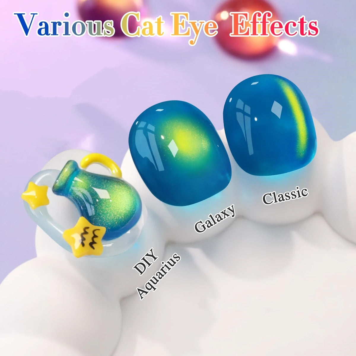Elegant HL Reflective Cat Eye Gel Nail Polish Set A Magnetic Gel Polish That Delivers a Mesmerizing Cat Eye Effect, Easy So