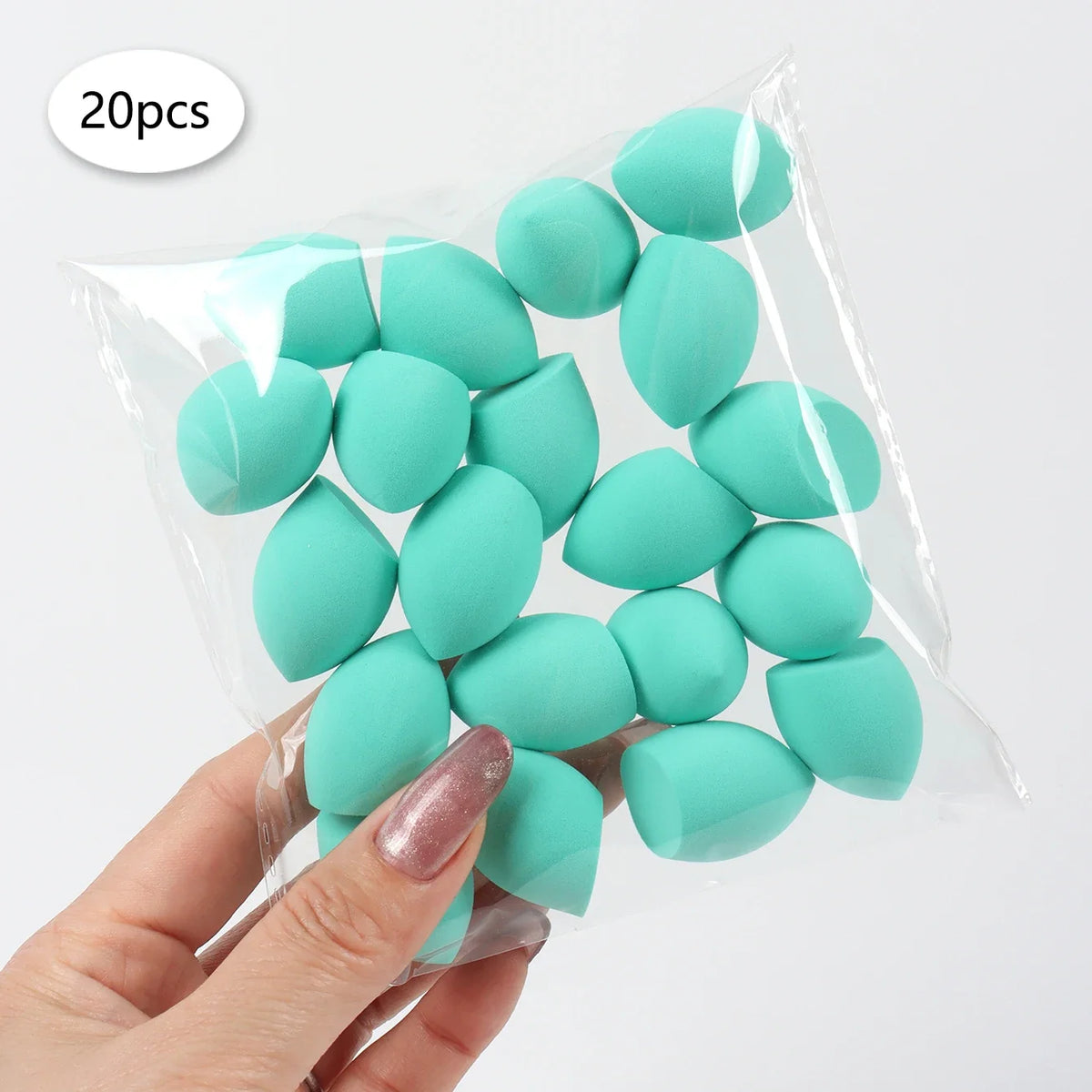 20pcs Mini Finger Puff Beauty Cosmetic Foundation Cosmetic Sponge Makeup Blender Suitable for Cream & Powder Concealer