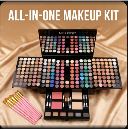 All‑in‑One Makeup Palette Pigmented Matte Shimmer Eyeshadow Blush Contour Kit Full Cosmetic Set for Beginners & Makeup Artists