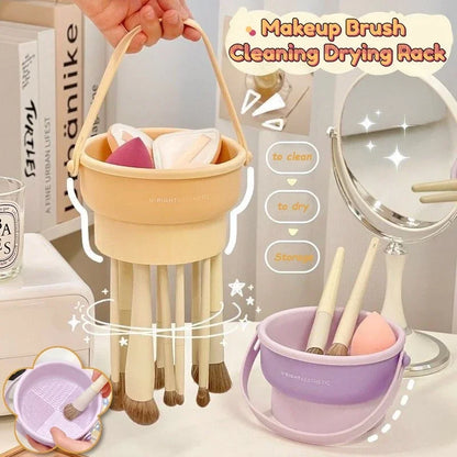 1pc Silicone Makeup Brush Cleaner Mat & Drying Rack Cosmetic Brush Cleaning & Air Dry Tool Beauty Tool Organizer Kit Wholesale