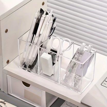 Transparent Makeup Organizer - Countertop Cosmetic Storage for Lipstick Brushes Makeup Brush Storage, Desktop Storage Pen Holder