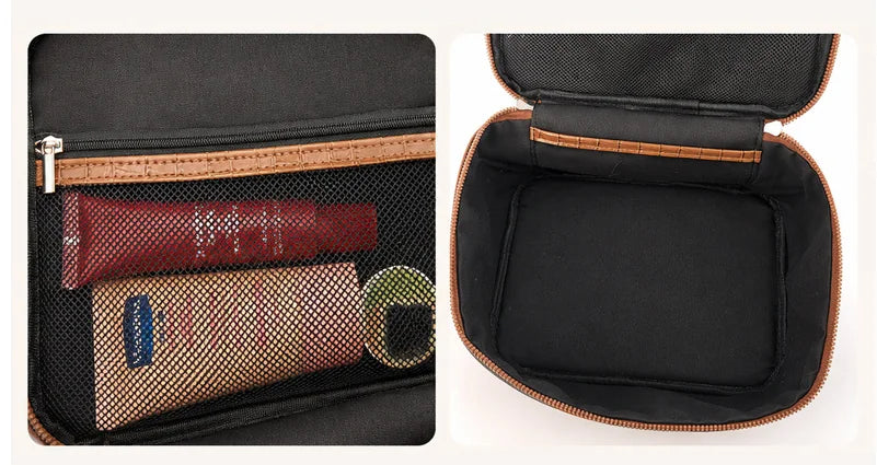 Embossed Makeup Bag Large Capacity Waterproof Travel Toiletry Bag Fashion Portable Women Cosmetic Storage Organizer