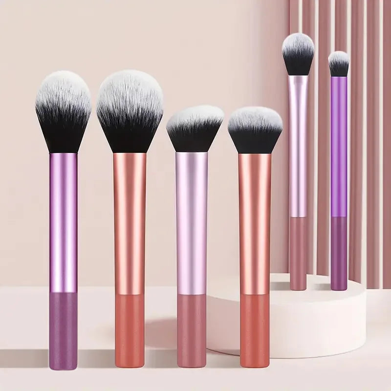8 PCS Long‑Handle Makeup Brush Set, Multi‑Color Ultra‑Soft Brushes, Powder Blush Eyeshadow Brushes for Beginners