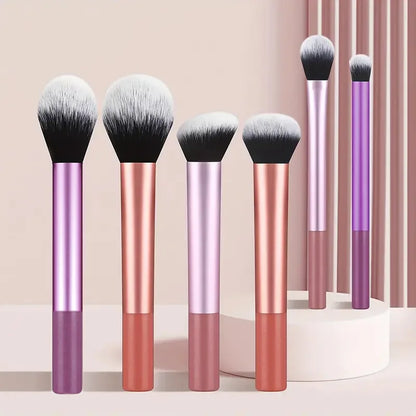 8 PCS Long‑Handle Makeup Brush Set, Multi‑Color Ultra‑Soft Brushes, Powder Blush Eyeshadow Brushes for Beginners