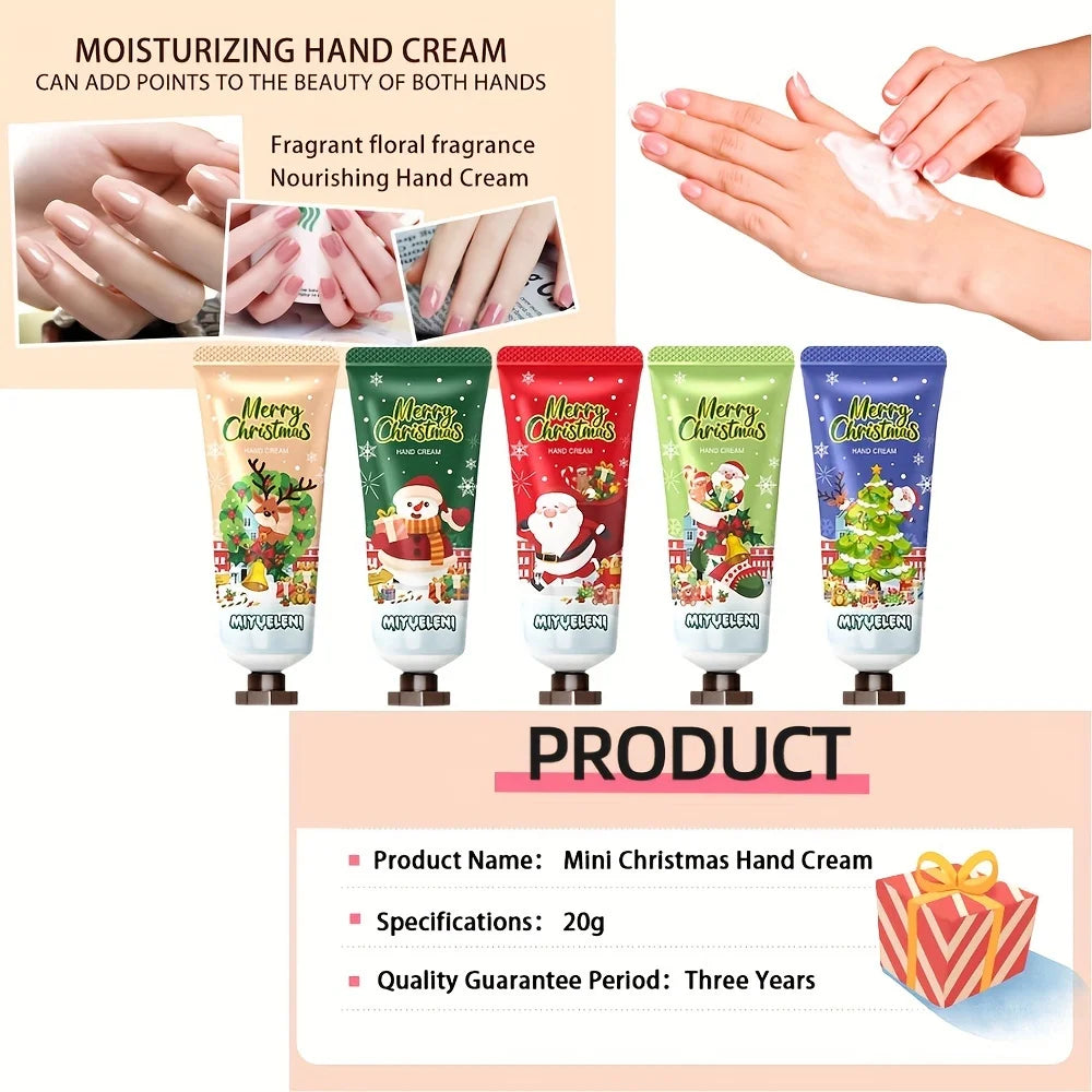 20 PCS Christmas Hand Cream +10 PCS Gift Bags Set, Christmas Gift Kit, Hand Cream with Aloe & Vitamin E, Cream Texture