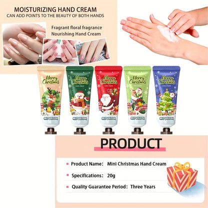 20 PCS Christmas Hand Cream +10 PCS Gift Bags Set, Christmas Gift Kit, Hand Cream with Aloe & Vitamin E, Cream Texture