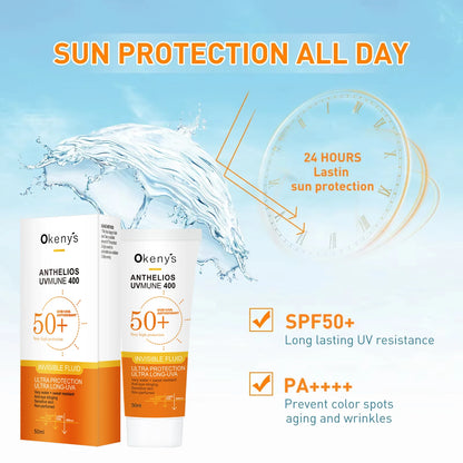 Original 50ml Face Sunscreen Ultra SPF50+ Body Sunscreen Anti-Imperfection Anti-Shine Invisible Fluid Sunscreen