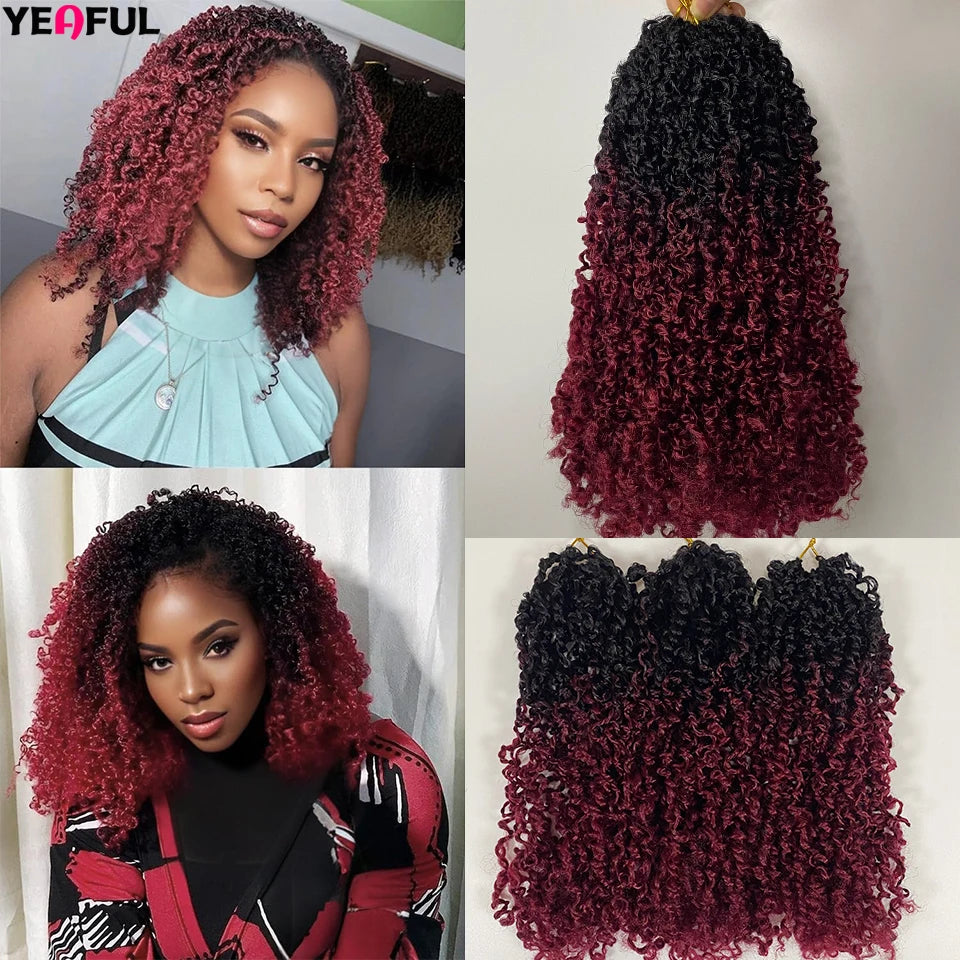 1-6 Packs Yanky Twist Crochet Hair 12"Pre-twisted Natural Black Kinky Mini Spring Twist Small Curly Senegalese Twist Hair Braids