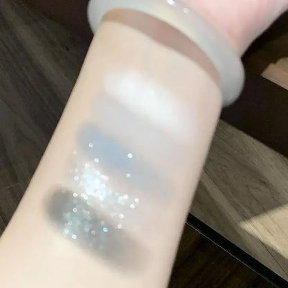 Five Color Eyeshadow Palette Gray White Smoky Makeup Matte Pearlescent Silkworm Brightening Fine Shimmer High Pigmented Plate