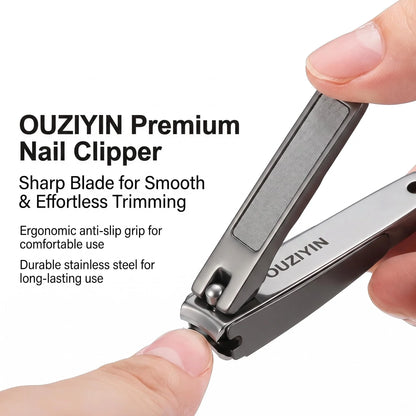 Ouriner Mecha Style Anti Splash Nail Clipper Stainless Steel Foldable Nail File Portable Kraft Tube Manicure Nail Care Kit
