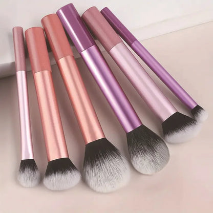 8 PCS Long‑Handle Makeup Brush Set, Multi‑Color Ultra‑Soft Brushes, Powder Blush Eyeshadow Brushes for Beginners