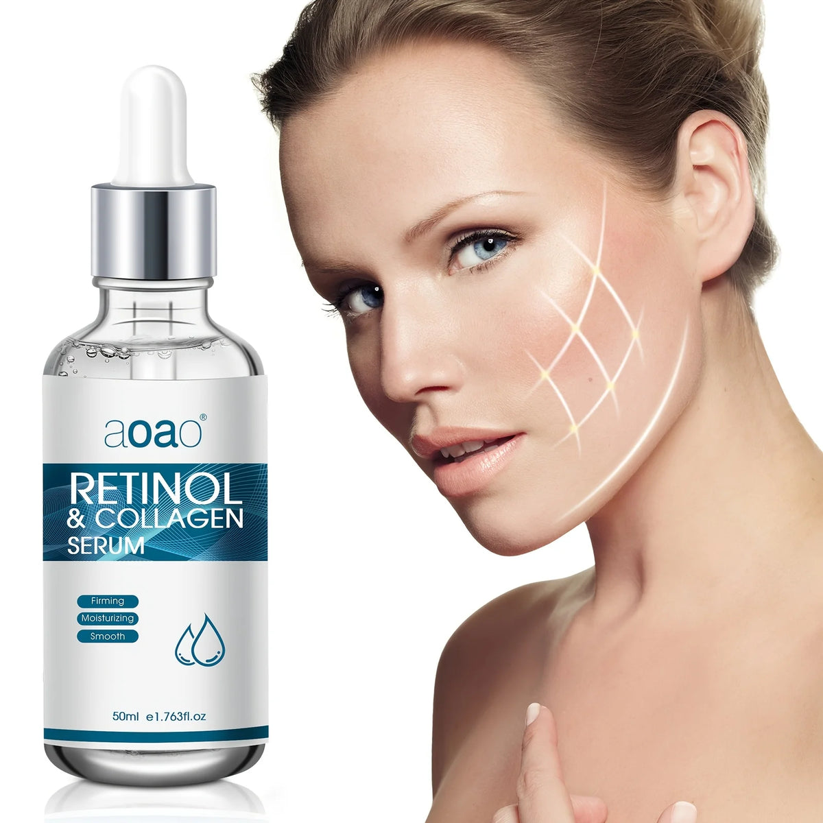 50ml*2 Collagen & Retinol Face Serum - Hydrating Serum With Hyaluronic Acid And Vitamin E For Firming And Smoothing Fine Lines Skin Care
