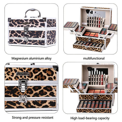 Pro All-In-One Eyeshadow Set, Full Makeup Kit, Professional All-In-One Makeup Kit for Women And Beginners, with Mirror, Eyeshadow, Blusher, Eyebrow Powder, Eyeliner, Cosplay Daily Makeup, for Natural And Glam Looks, Ideal Chr