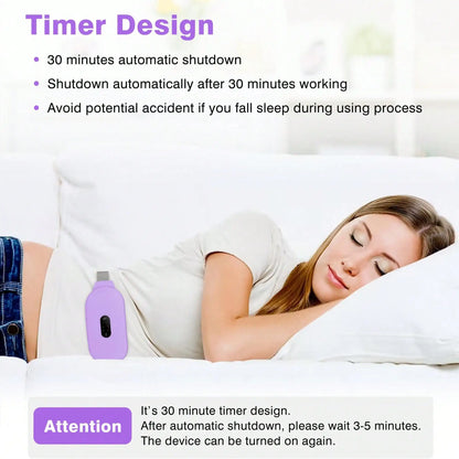 Menstrual Heating Pad, Portable Cordless Heating Pads For Cramps Period Cramp Massager With 6 Heat Levels And 6 Massage Modes, Purple