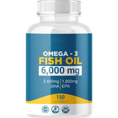 Omega 3 Fish Oil Softgels High Potency EPA DHA Daily Supplement for Adults Supports Joint Immune Health 150 Softgels Non GMO