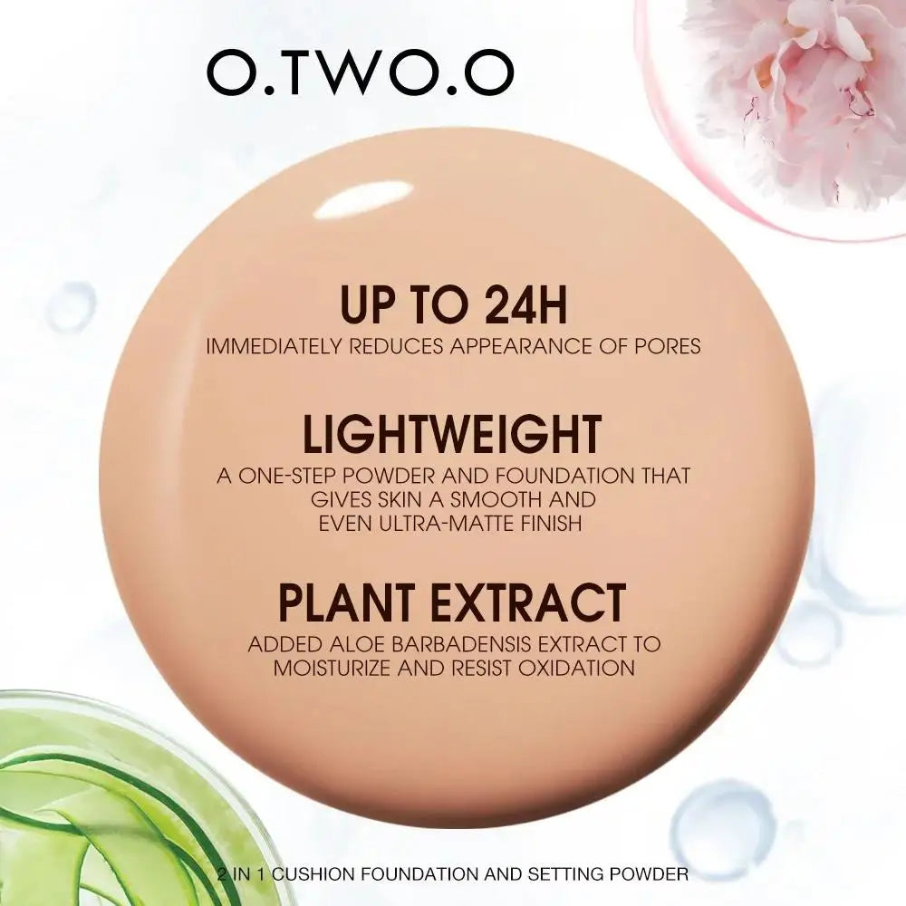 24H Long Lasting Air Cushion Cream Powder Oil Control Matte Soft Focus Concealer Pressed Makeup Foundation For Face