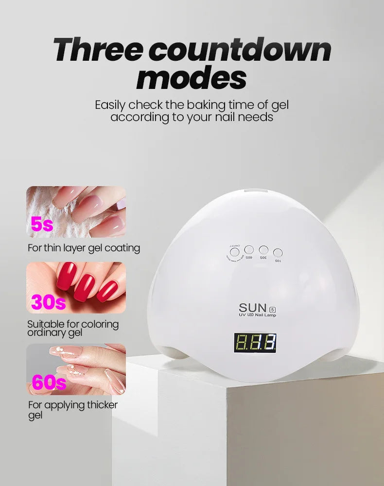 DianaBeauty UV LED Nail Lamp 24 LEDs Nail Dryer with 4 Timer Settings and Display Portable UV Lamp for Curing Gel Nail Polish