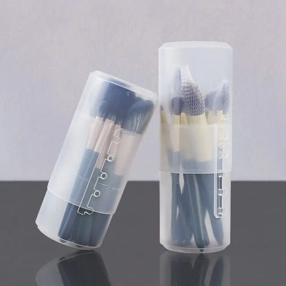 New Transparent Adjustable Height PVC Makeup Brush Holder Display Storage Cup Organizer With Lid Dustproof Toiletry Package Box