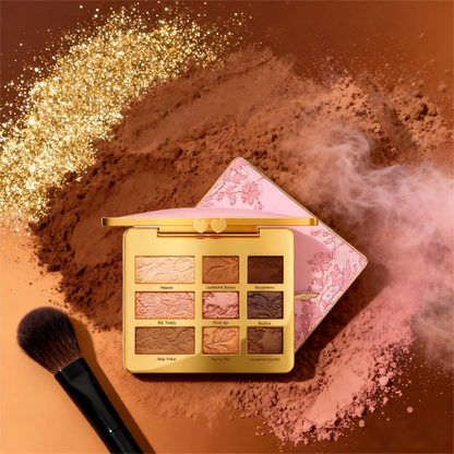 Shimmer Eyeshadow Palettes Professional Highlighter Waterproof Smudge-Proof Glitter Eye Shadow 9 Colors Makeup Eyeshadow Palette