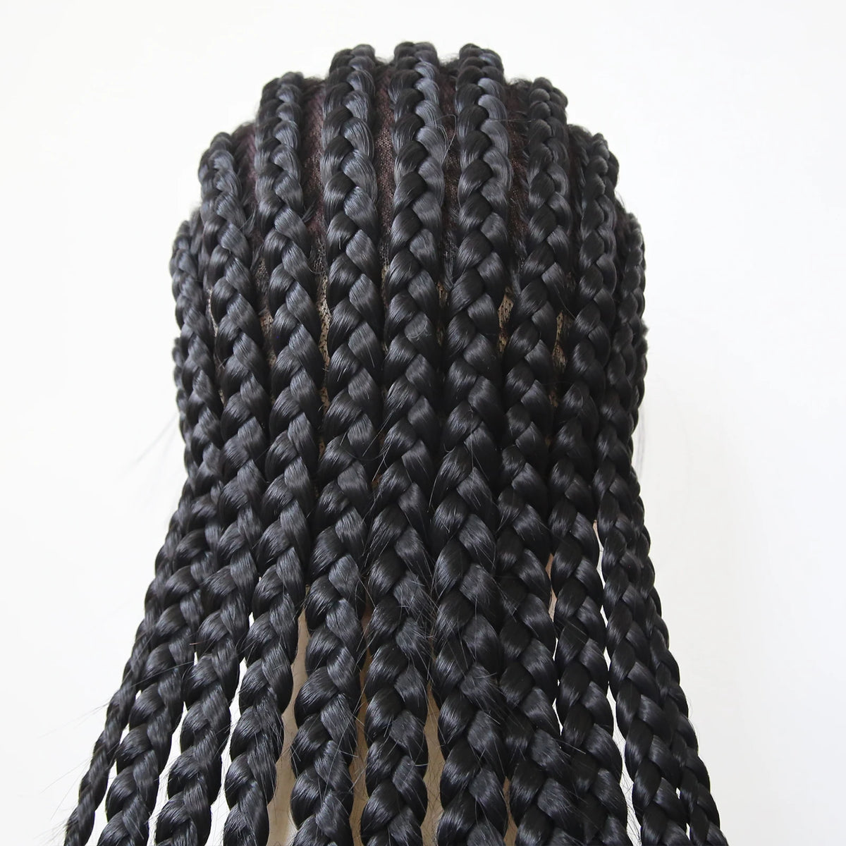 Black Braided Wigs Synthetic Full Lace Wig Glueless Full Lace Synthetic Wig Heat Resistant Fiber Wig for Women Daily Wear