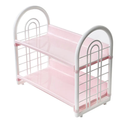 2-Layer Simple desktop Storage Rack for Household Use, Suitable for Storing Cosmetics and Miscellaneous Items in Dormitories