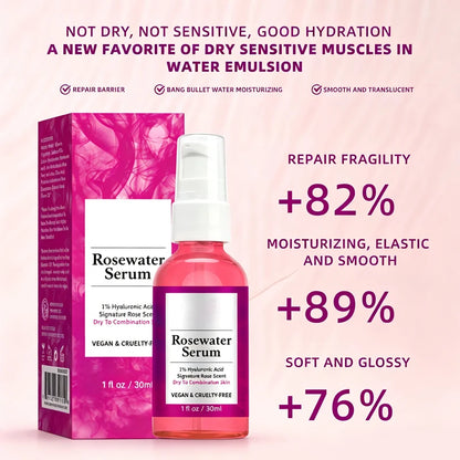 1/3 Pcs Rose Water Essence Serum 30ml Each Dry Combination Skin Facial Hydrating Moisturizing Essence Skincare Facial Serum for Women Daily Care