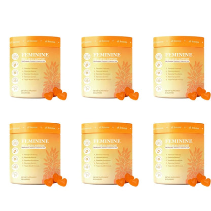 Women's Feminine Wellness Support Gummies with Vitamin B6, Zinc, Inulin & Hyaluronic Acid, for Digestive Balance, 30 Gummies