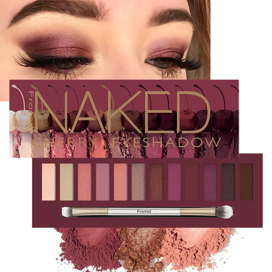 12-color eyeshadow palette, mirror packaging, pearlescent shimmer, stage makeup effect, long-lasting, easy to apply, waterproof