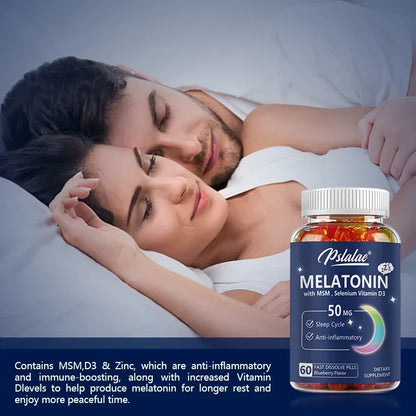 Melatonin Gummies 50 Mg - Helps Support Deep Sleep, Sleep Vitamin, Promotes Falling Asleep Quickly