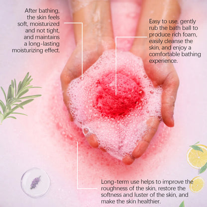 Jaysuing Bath Bombs Gift Set Bath Bubble Ball Spa Shower Essential Oil Moisturize Dry Skin Exfoliating Nourishing Bath Salt Ball