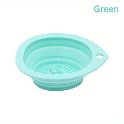 Silicone Folding Makeup Brush Cleaner Powder Puff Washing Bowl Soft Scrubber Mat Beauty Tool Cleaning Board for Brushes Puffs