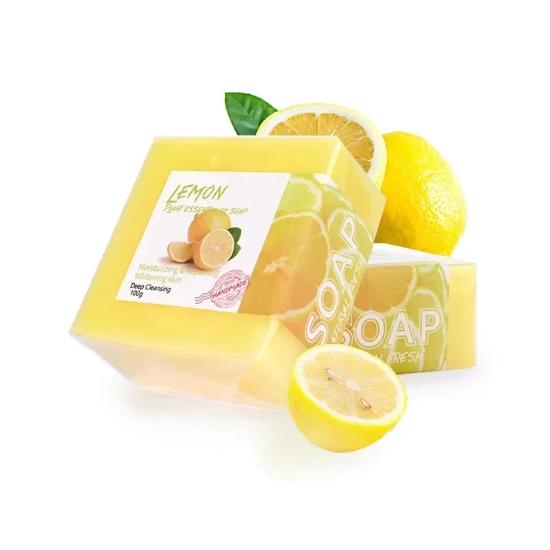 100g Turmeric Soap with Goat Milk & Silk Protein Aloe Soap Ginger Natural Sea Salt Essential Oil Lemon Soap
