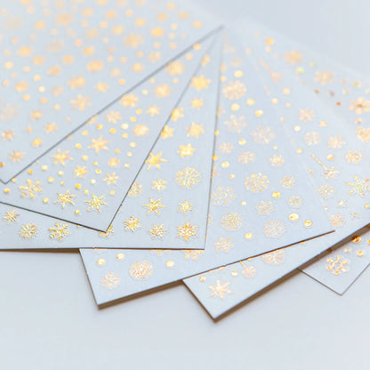4 to 24 Sheets Xmas Snowflake Gold Silver Blue Holographic Self-Adhesive Winter Christmas Decor DIY Manicure Nail Art Stickers