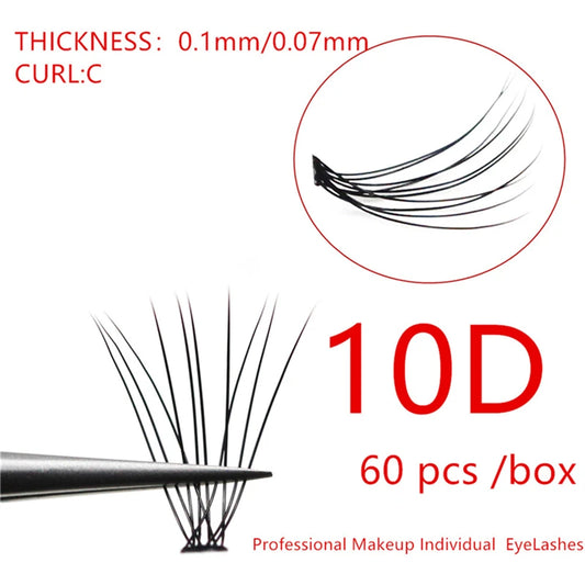 1 Box/60 Bunches Mink Eyelashes Natural 3D Russian Individual Eyelash Extension 10D Eyelash Cluster Makeup Tool Lashes